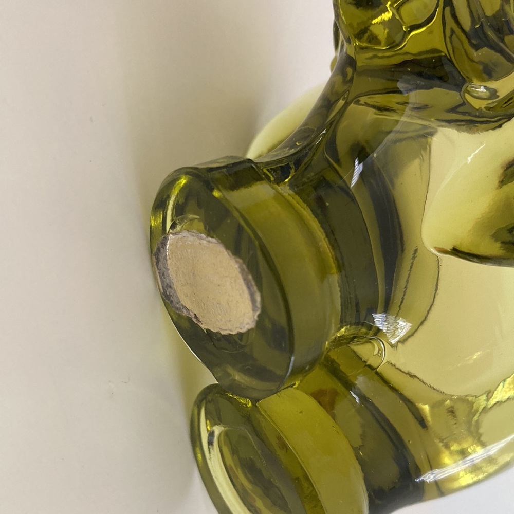 Vintage Murano Italy Green Glass Elephant Ashtray Small Cigar Ashtray Holder - Picture 7 of 9